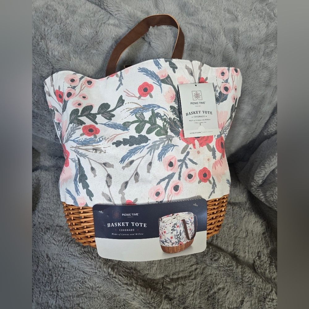 Coronado Basket Tote In A Floral Print - Picture 5 of 12